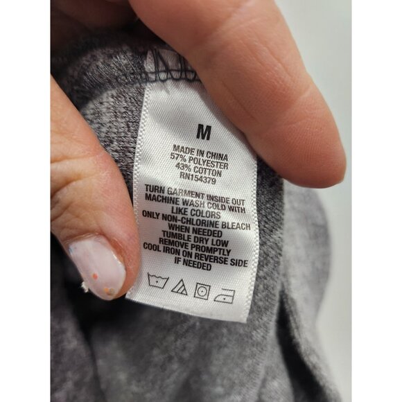 Aeropostale Womens Hoodie Medium Gray French Terry Lace Up Pullover Preppy - Picture 5 of 7